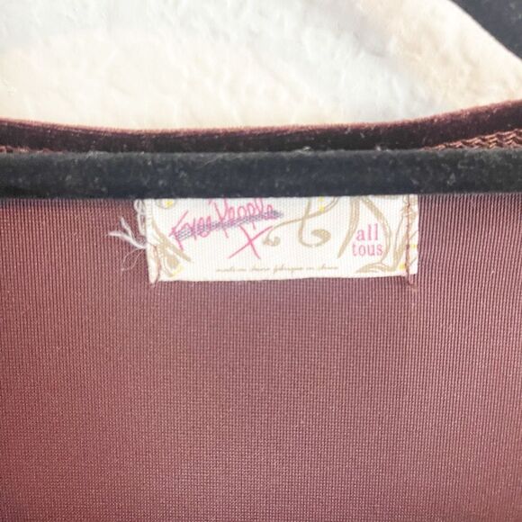 Free People Velvet Dreams Fringe brown Kimono OSFM - Picture 6 of 7